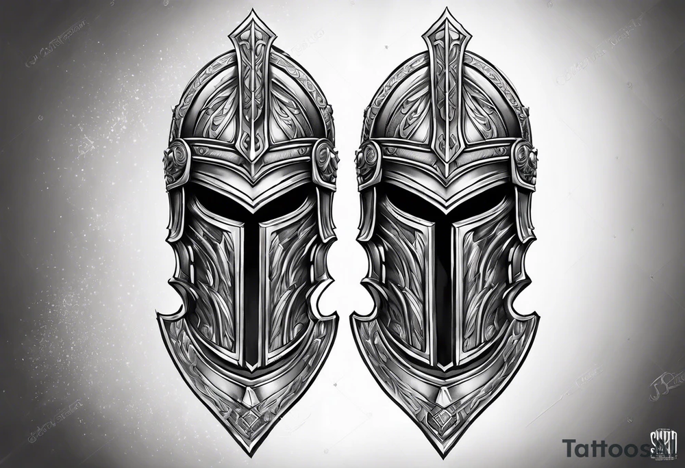 Spartan leg armor tattoo idea