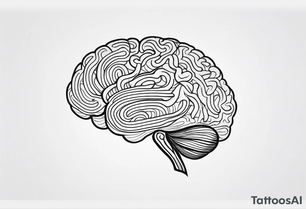 Brain, heart, simple, love, thin lines tattoo idea