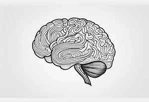 Brain, heart, simple, love, thin lines tattoo idea