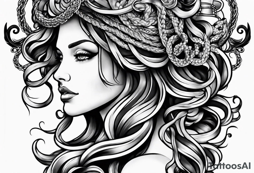 beautiful but mysterious medusa tattoo idea