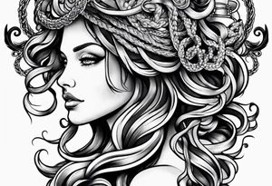 beautiful but mysterious medusa tattoo idea