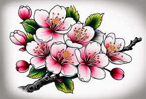 Shoulder cherry blossom tattoo idea