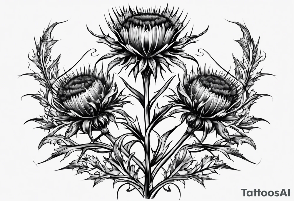 three thistles + Celtic knots + the words always remember there is nothing worth sharing like the love that let us share our names tattoo idea