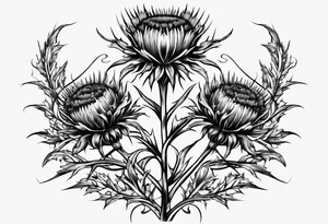 three thistles + Celtic knots + the words always remember there is nothing worth sharing like the love that let us share our names tattoo idea