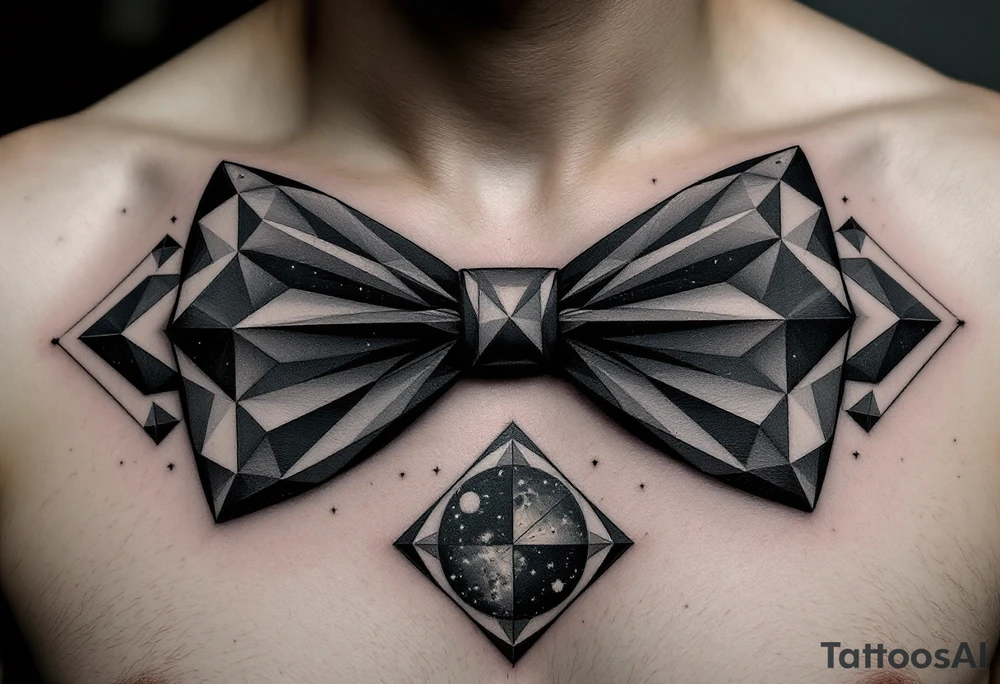 A bow tie made up of a universe tattoo idea