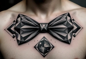 A bow tie made up of a universe tattoo idea