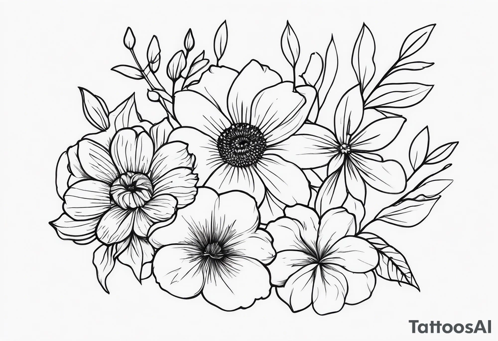 birth flowers tattoo idea