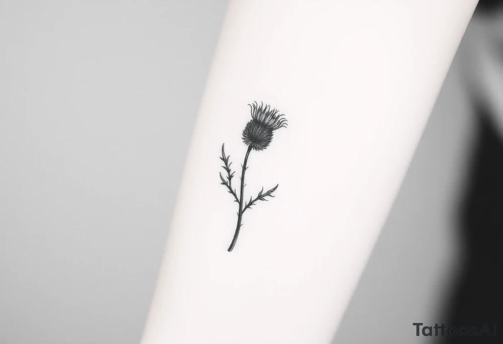 thistle minimalist tattoo idea