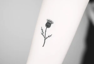 thistle minimalist tattoo idea