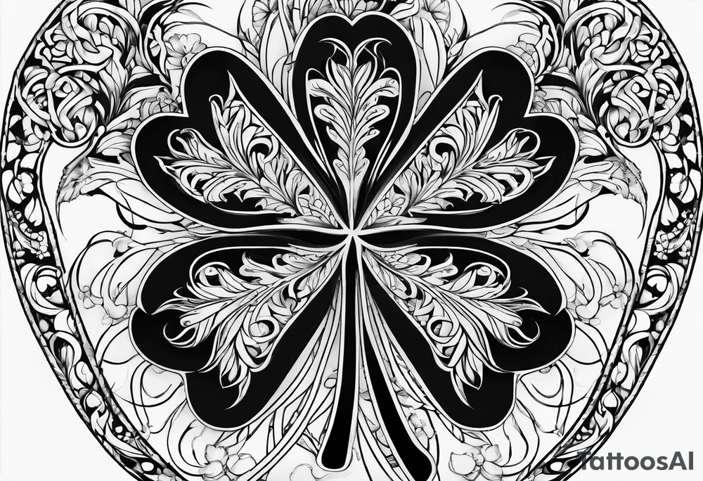 5 leaf clover tattoo idea