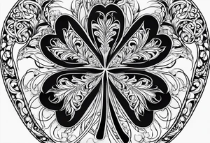 5 leaf clover tattoo idea