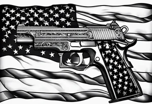 American flag gun tattoo idea