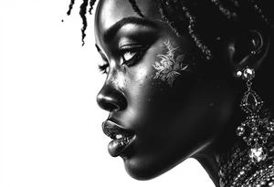 Black African goddess. realisim tattoo idea