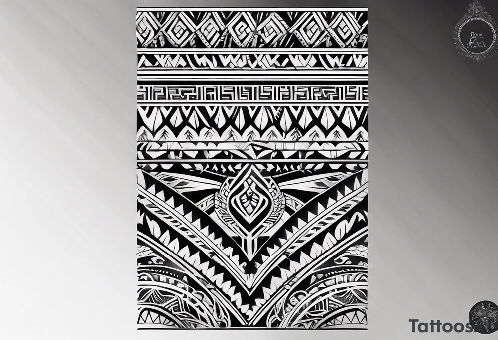 Polynesian tribal pattern forearm tattoo idea