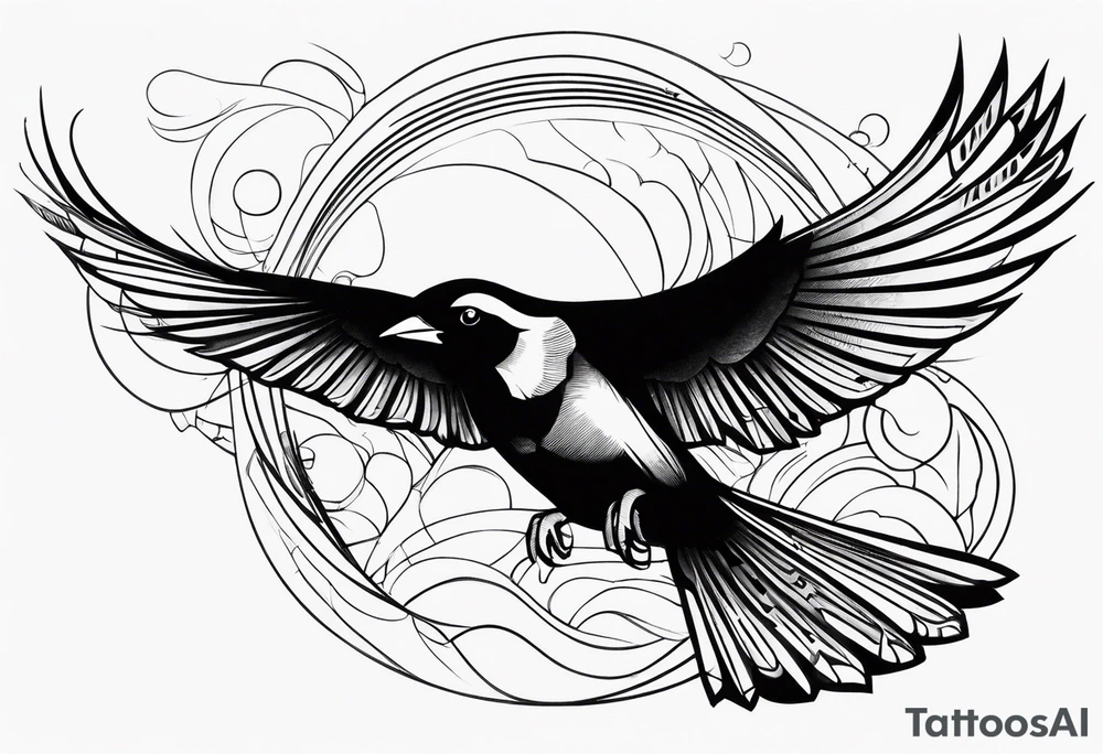 Abstract Bird in Flight tattoo idea