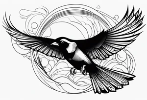 Abstract Bird in Flight tattoo idea