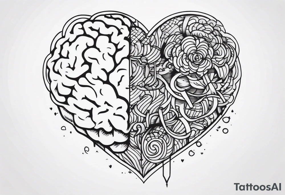 brain and heart Battle tattoo idea