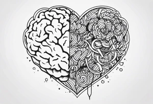 brain and heart Battle tattoo idea