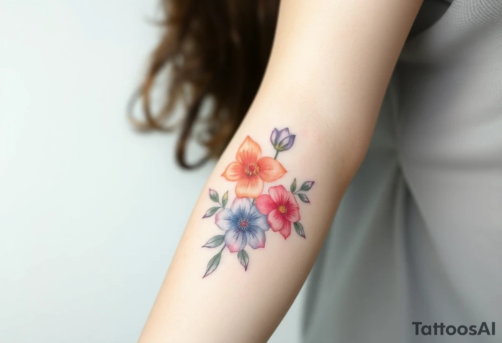 Friendship  flowers tattoo idea