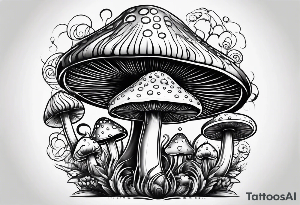 mushroom psychedelic tattoo idea