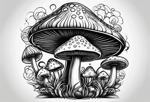 mushroom psychedelic tattoo idea