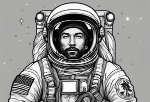Astronaut wearing a peace bandana tattoo idea