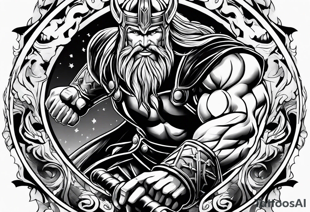 Thor im Kampf tattoo idea