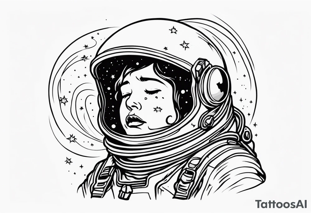 Crying astronaut tattoo idea