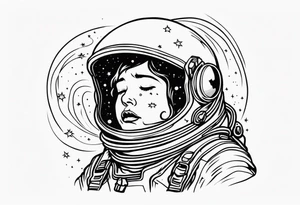 Crying astronaut tattoo idea