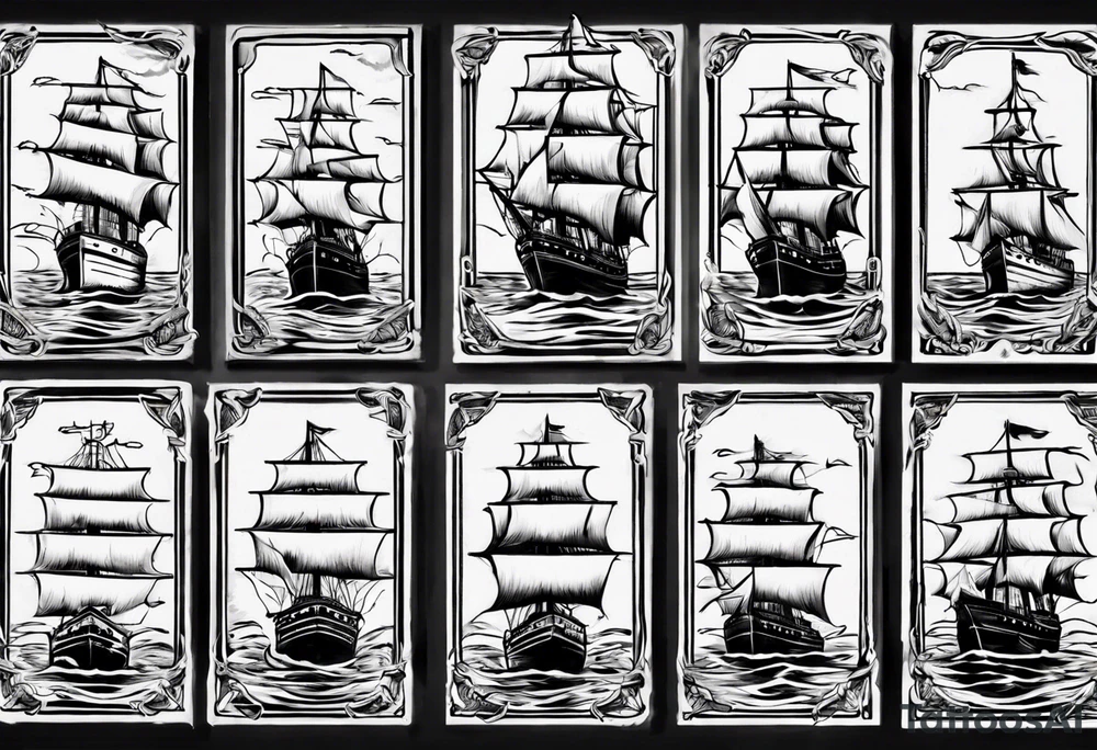 Ship on the water tattoo idea