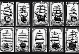 Ship on the water tattoo idea