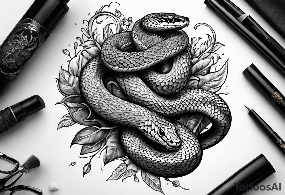 A snake being stomped on tattoo idea