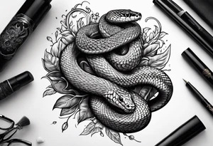 A snake being stomped on tattoo idea
