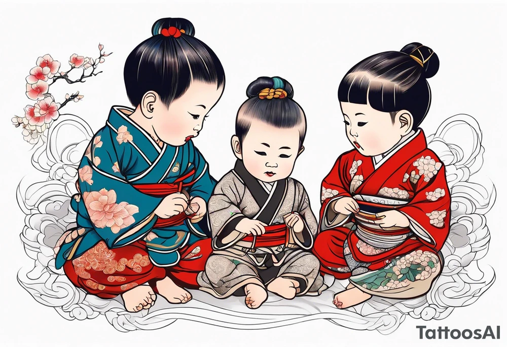 3 TODDLERS PLAYING tattoo idea