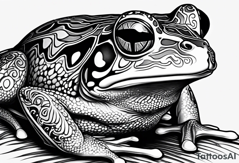 a psychedelic frog tattoo idea