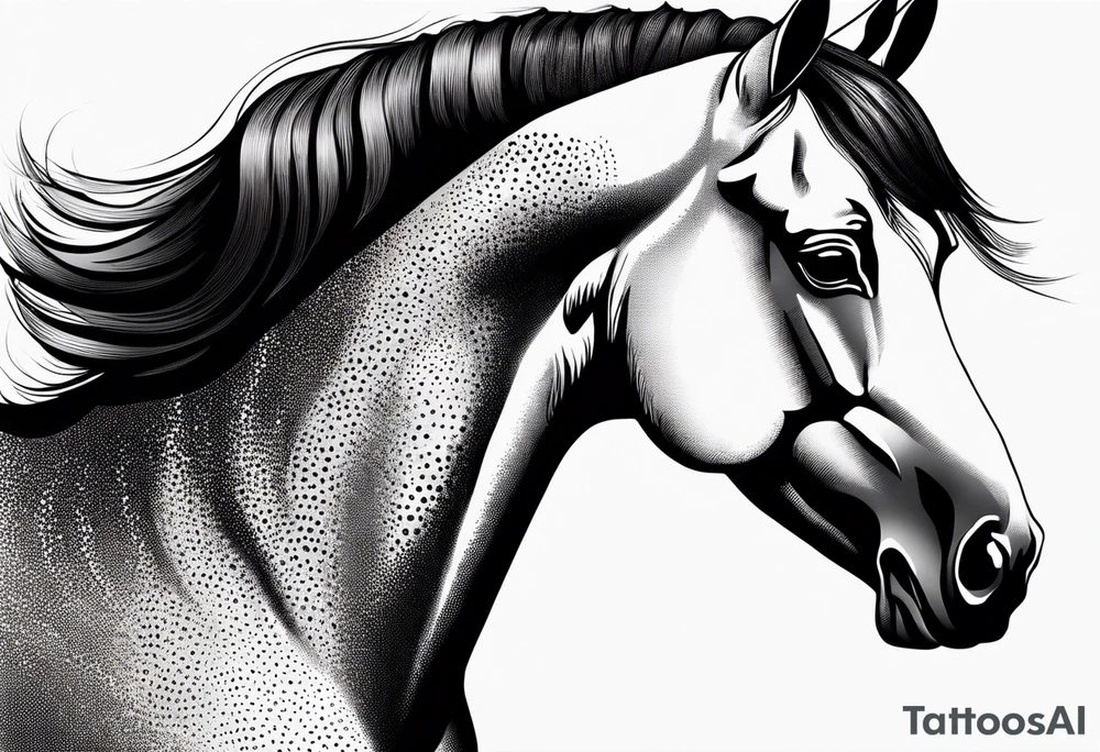 Horse portrait no shading tattoo idea
