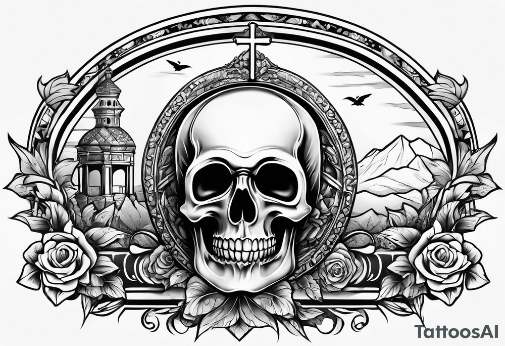 Tomb with cross tattoo idea