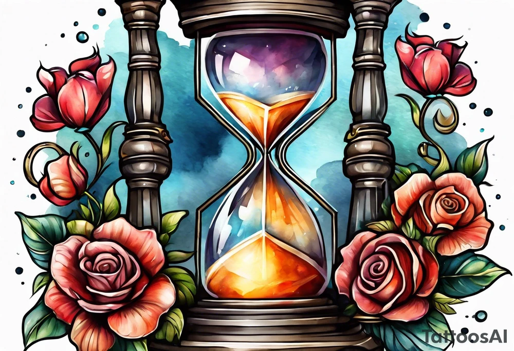 Heart hourglass tattoo idea