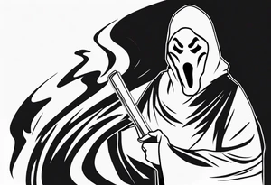 ghostface killer from scream tattoo idea