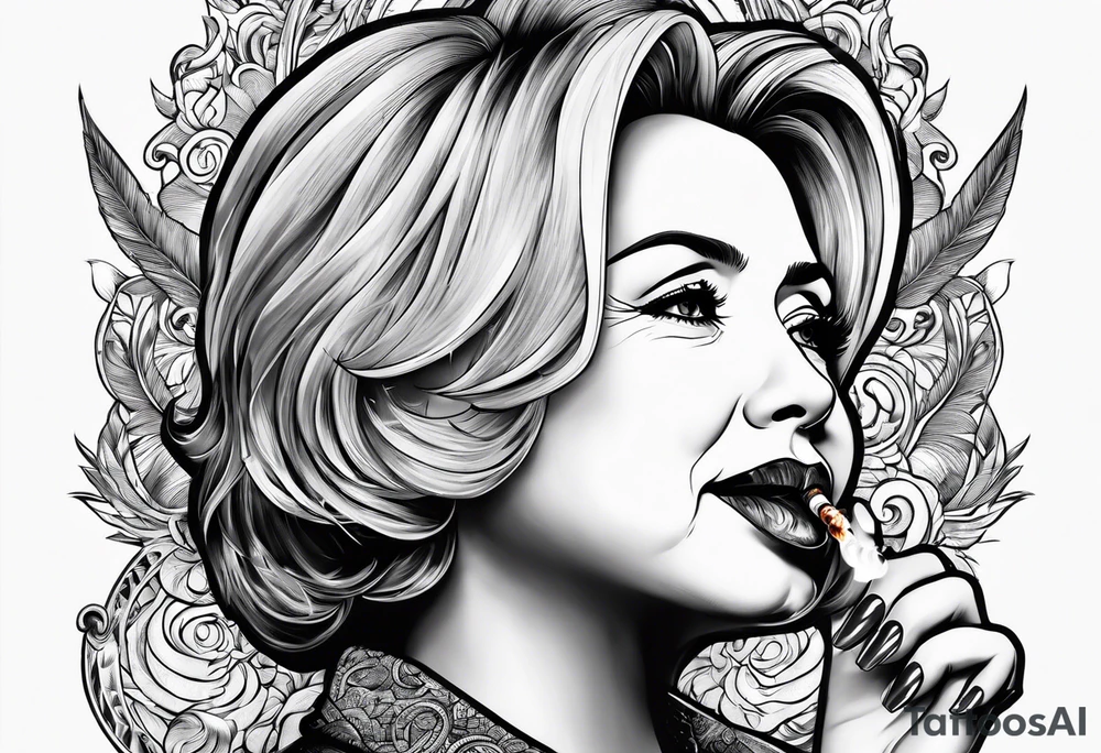 hillary clinton smoking cigarette tattoo idea