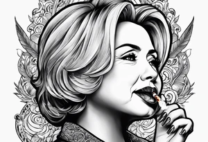hillary clinton smoking cigarette tattoo idea