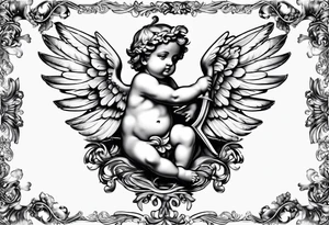 putti with wings tattoo idea
