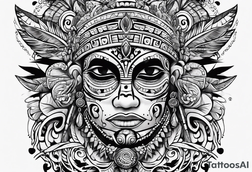 Taino native sleeve tattoo idea