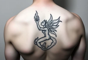 Aquarius the water bearer extinguishing flames tattoo idea
