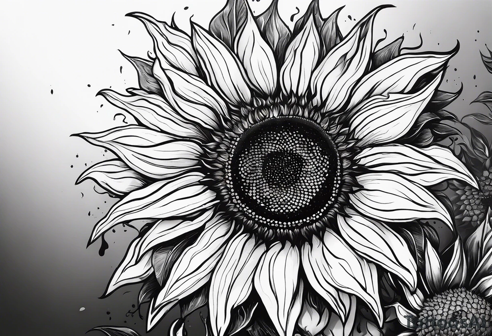 a doodle of a sunflower, with one bloodshot eye, and he's smoking a blunt tattoo idea a doodle of a sunflower, with one bloodshot eye, and he's smoking a blunt tattoo idea