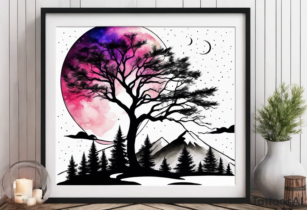 Trees
Mountains
Moon tattoo idea