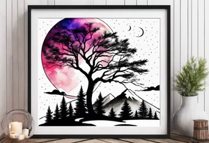 Trees
Mountains
Moon tattoo idea