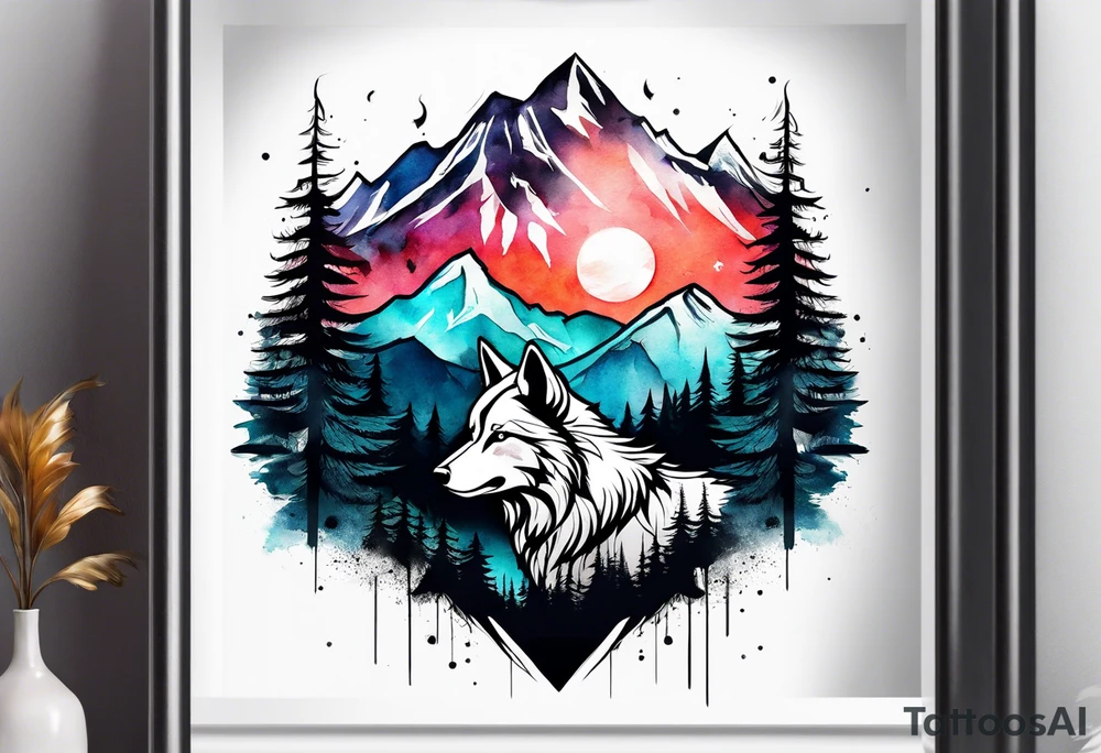Mountains
Wolf
Forest tattoo idea