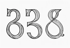 ⅓, ⅔, and 3/3 for siblings, with simple flourishes or design elements around the numbers tattoo idea