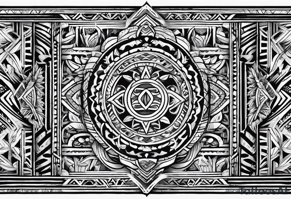 Polynesian tribal pattern forearm tattoo idea